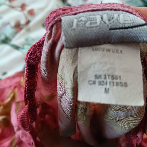 Rave Y2K Vintage Floral Cami Top Size Medium Pink Romantic Chic Lace Coquette - Picture 7 of 7